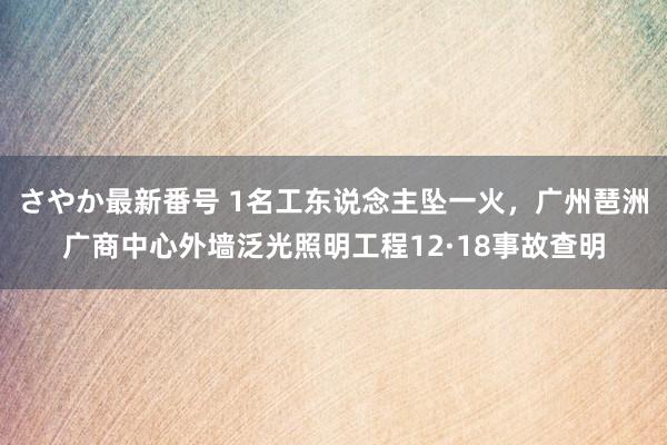 さやか最新番号 1名工东说念主坠一火，广州琶洲广商中心外墙泛光照明工程12·18事故查明