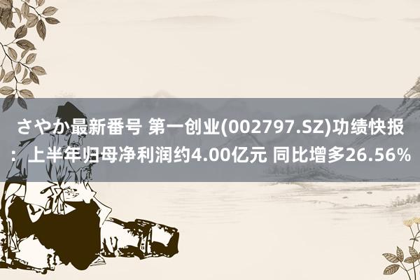 さやか最新番号 第一创业(002797.SZ)功绩快报:上半年归母净利润约4.00亿元 同比增多26.56%