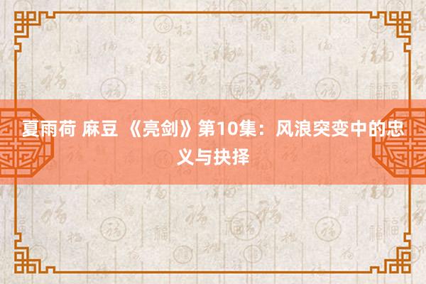 夏雨荷 麻豆 《亮剑》第10集：风浪突变中的忠义与抉择