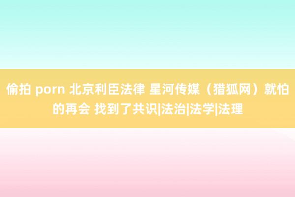 偷拍 porn 北京利臣法律 星河传媒（猎狐网）就怕的再会 找到了共识|法治|法学|法理