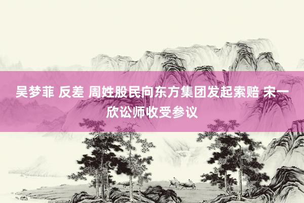 吴梦菲 反差 周姓股民向东方集团发起索赔 宋一欣讼师收受参议