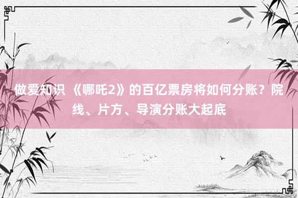 做爱知识 《哪吒2》的百亿票房将如何分账？院线、片方、导演分账大起底
