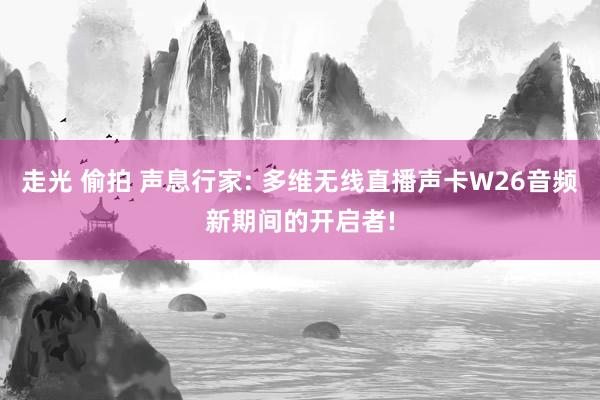 走光 偷拍 声息行家: 多维无线直播声卡W26音频新期间的开启者!