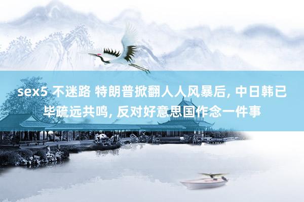 sex5 不迷路 特朗普掀翻人人风暴后， 中日韩已毕疏远共鸣， 反对好意思国作念一件事